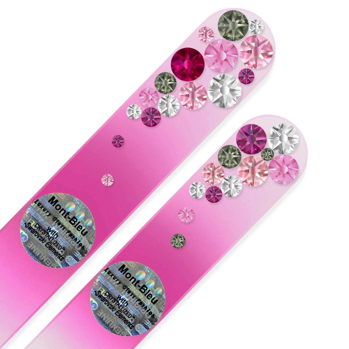 Glass Nail Files Set of 2 - Pink Hand & 135mm Crystal Nail Grooming Tools