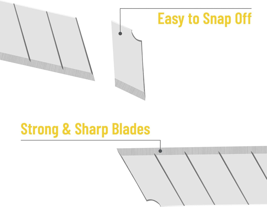 100 Pack 9mm Snap-Off Utility Blades with 60-Degree Sharp Angle