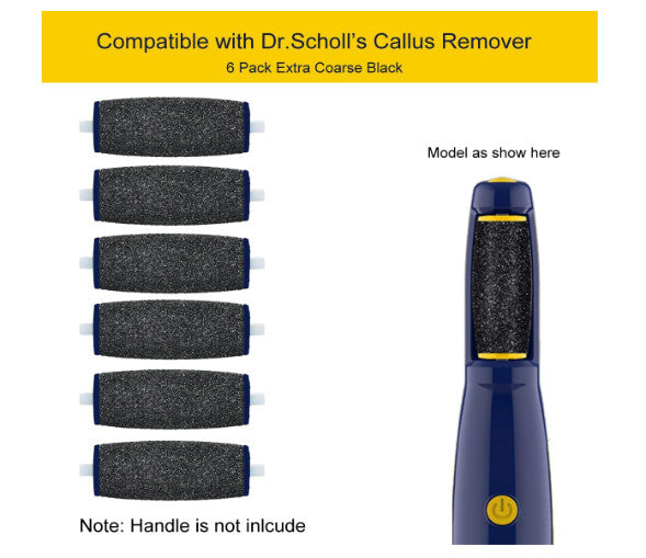 Extra Coarse Replacement Rollers for Foot File - 6 Pack