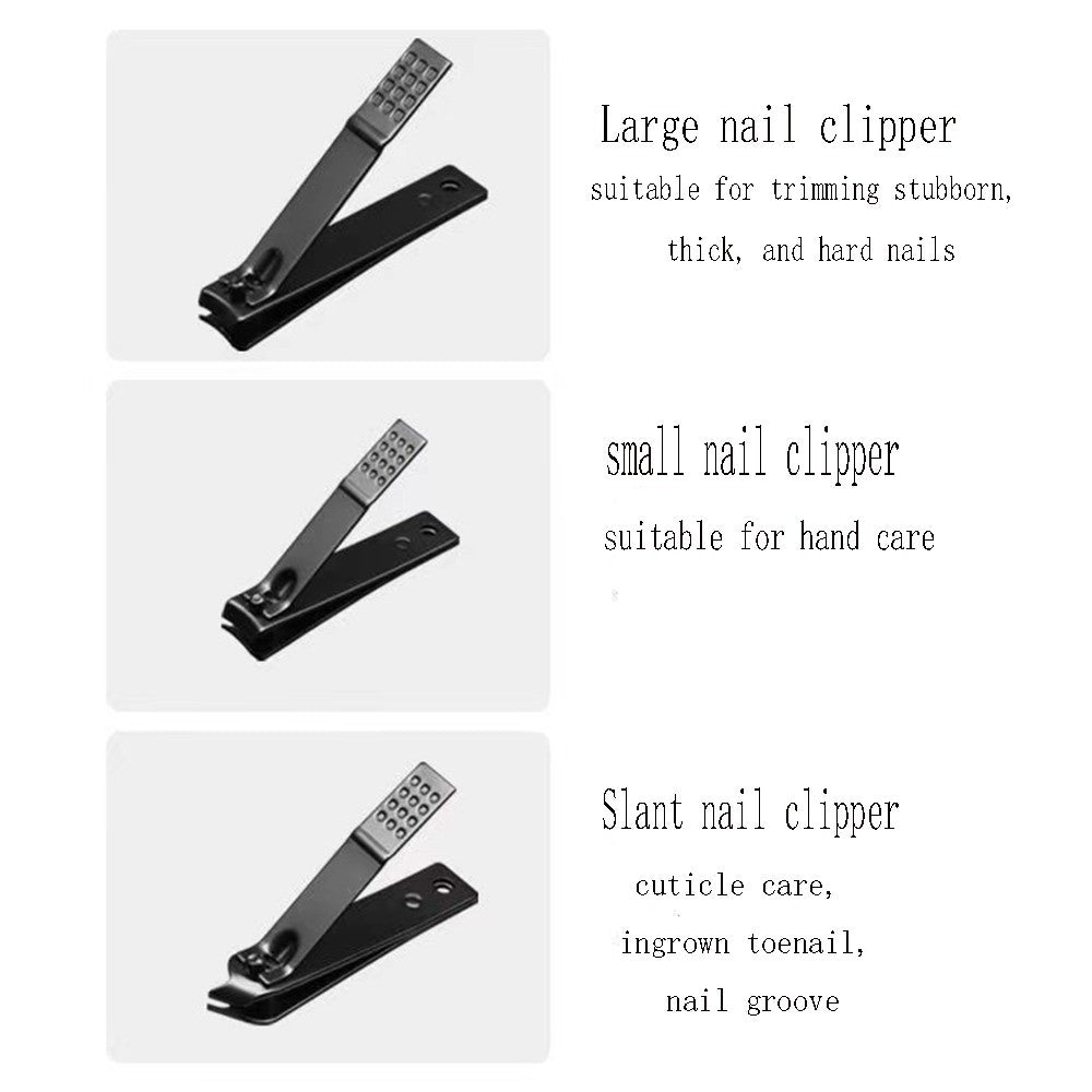 3-Piece Stainless Steel Nail Clippers Set for Men - Durable & Precise Grooming