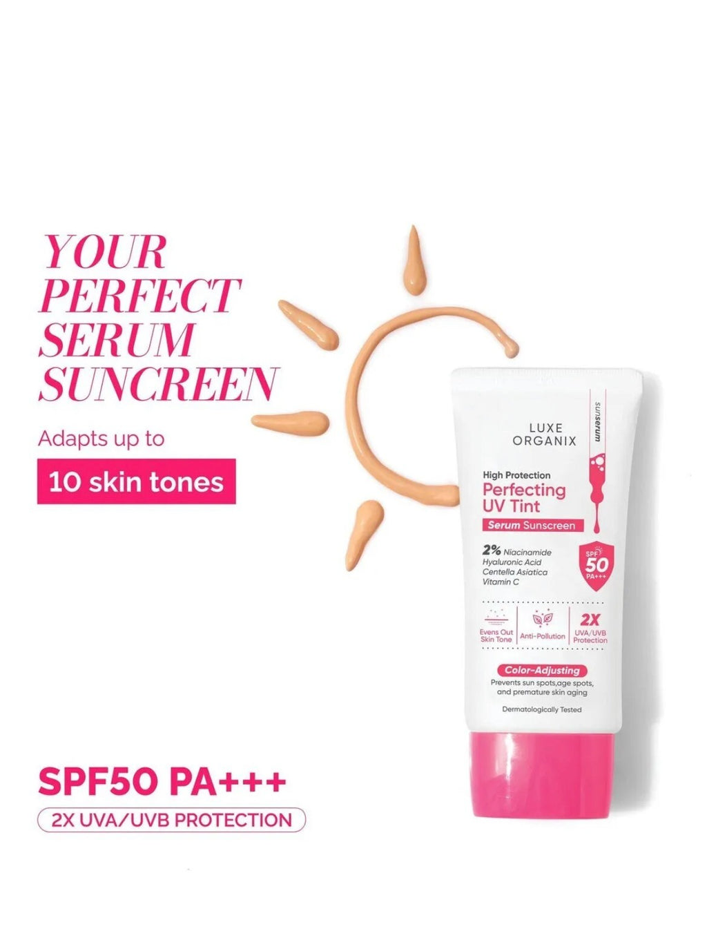 Tinted Sunscreen SPF 50 Serum with Brightening & UV Protection - 40g