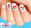 Valentine's Day WaterSlide Nail Decals Set of 20 Hearts & Flowers
