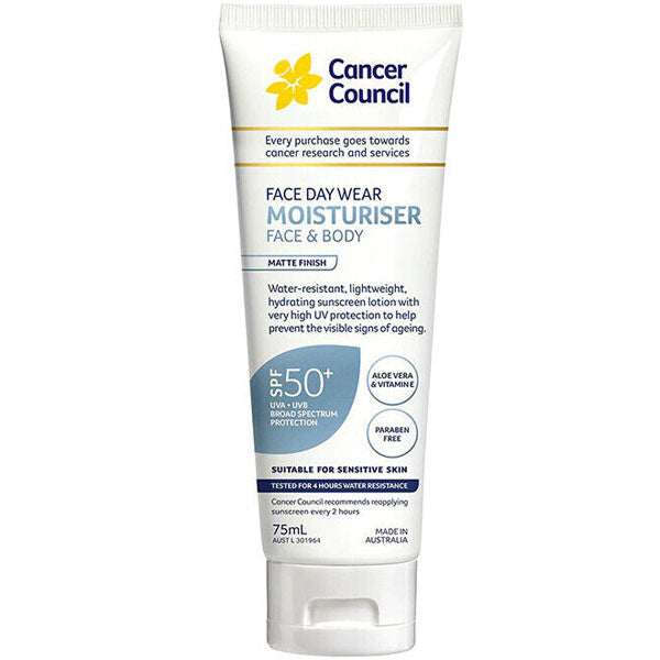 SPF 50+ Water-Resistant Moisturizer Sunscreen for Sensitive Skin 75mL