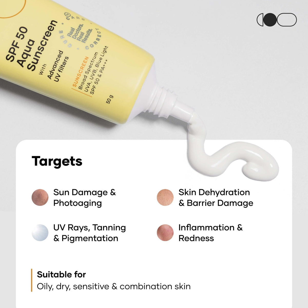 SPF 50 Broad Spectrum Sunscreen with UV & Blue Light Protection - 1.7 Oz