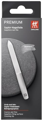 Sapphire Nail File Coarse & Fine Silver 1 Pack - Professional Nail Care Tool
