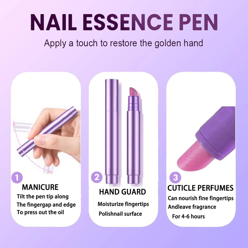 3-in-1 Cuticle Oil Pen with Push Tool - Nail Care & Hydration, 0.5 Fl Oz, Pack of 2