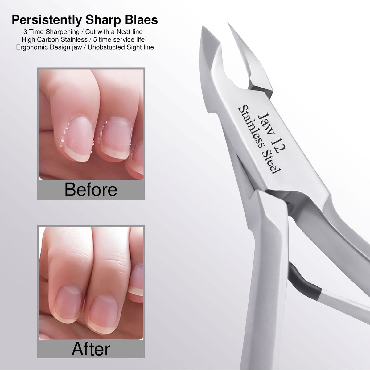 Professional Cuticle Trimmer Nipper for Nails & Hangnails - Stainless Steel Precision Tool
