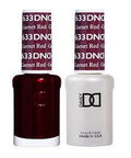 DND Duo Matching Gel and Lacquer Nail Polish - Garnet Red, Long-lasting