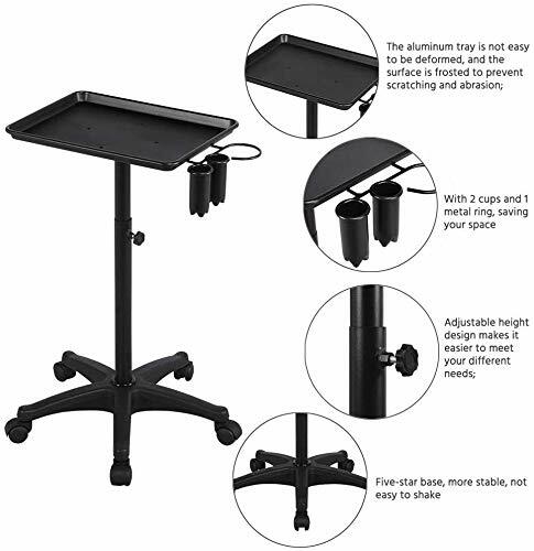 Professional Aluminum Salon Rolling Trolley Cart for Hair & Medical Use