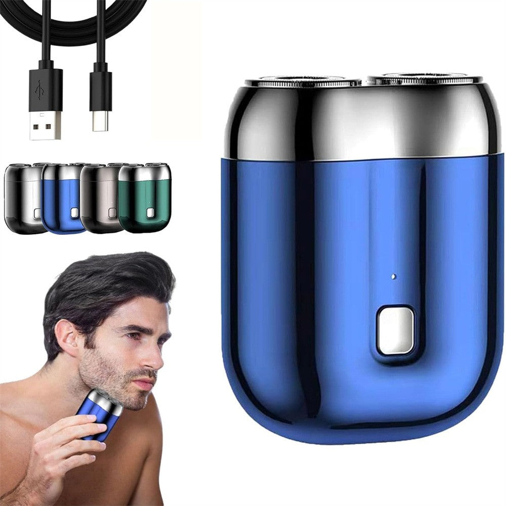 Dual-Head Portable Electric Shaver for Men USB Rechargeable Travel Grooming Razor