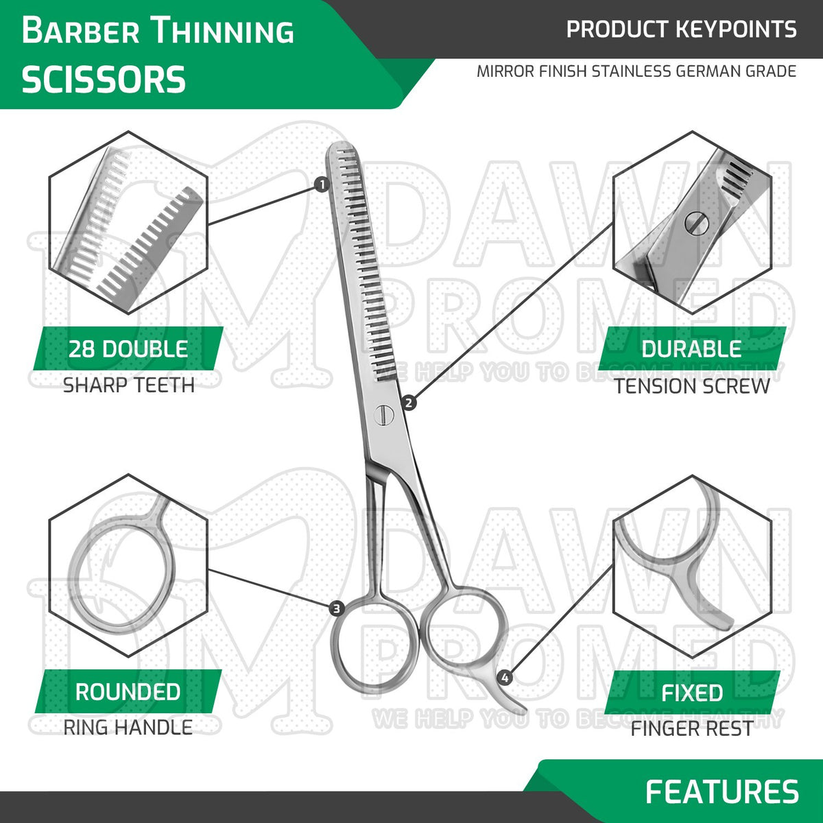 Pet Grooming Thinning & Hair Cutting Scissors Set - Stainless Steel