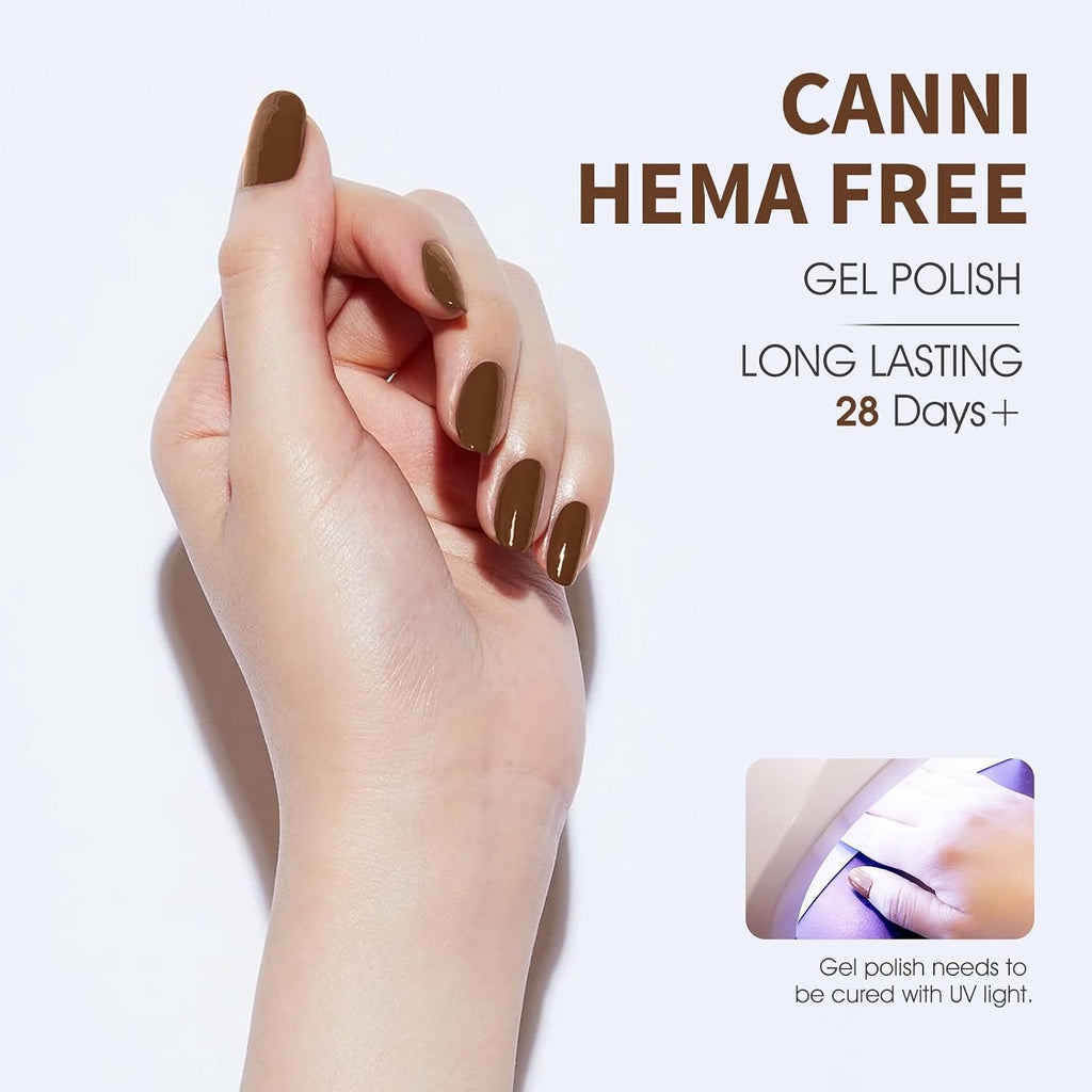 Long-Lasting Brown Gel Nail Polish for Autumn Manicures - Easy Application