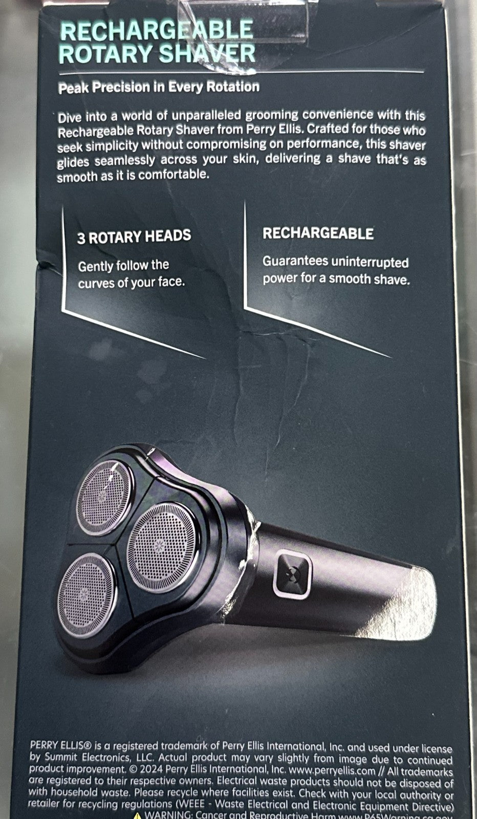 Rechargeable Cordless Rotary Electric Shaver for Men - Stainless Steel