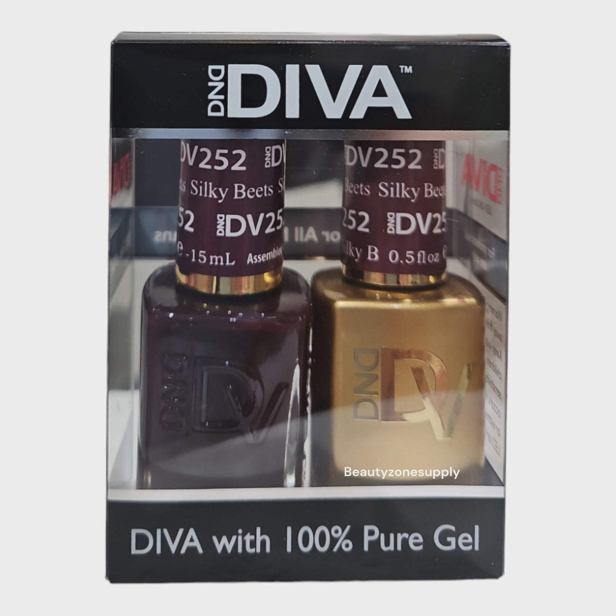 DND Diva Duo Gel & Lacquer Nail Polish 252 Silky Beets - Long-lasting & Vibrant