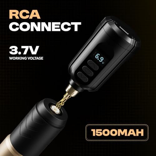 Wireless Rotary Tattoo Pen Kit with 1 Battery, 20 Cartridges & Accessories