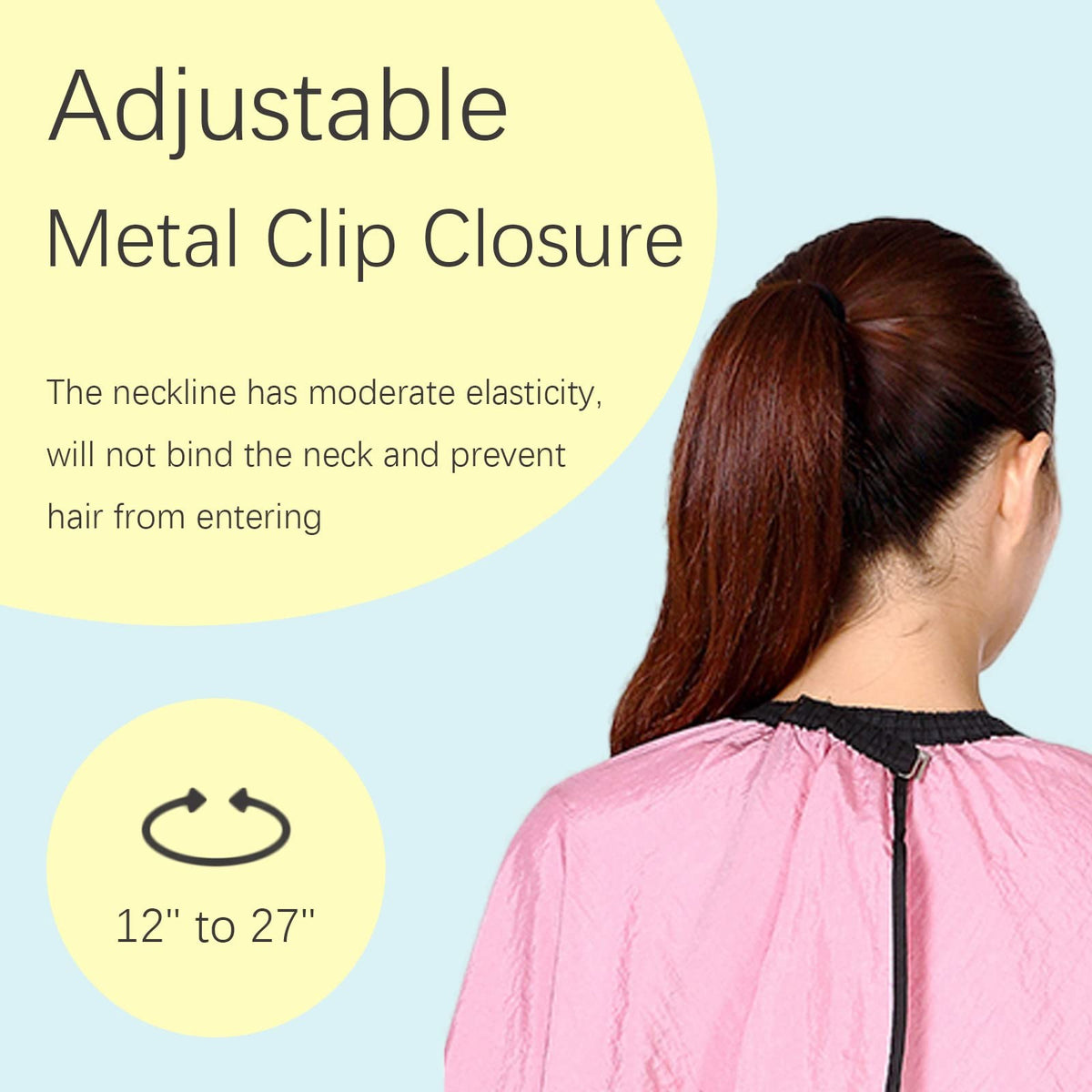Pink Professional Barber Cape with Adjustable Metal Clip - Waterproof 55x63 Inches