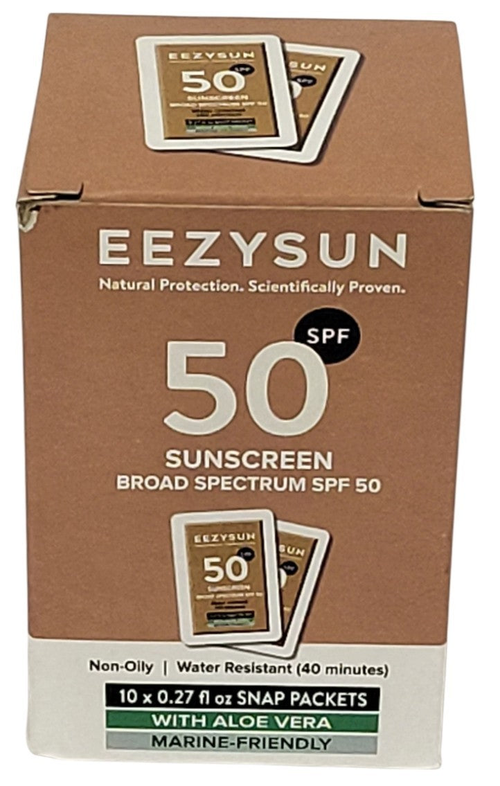 Mineral SPF 50 Sunscreen Packets - Travel Size 10 Packets 0.27oz