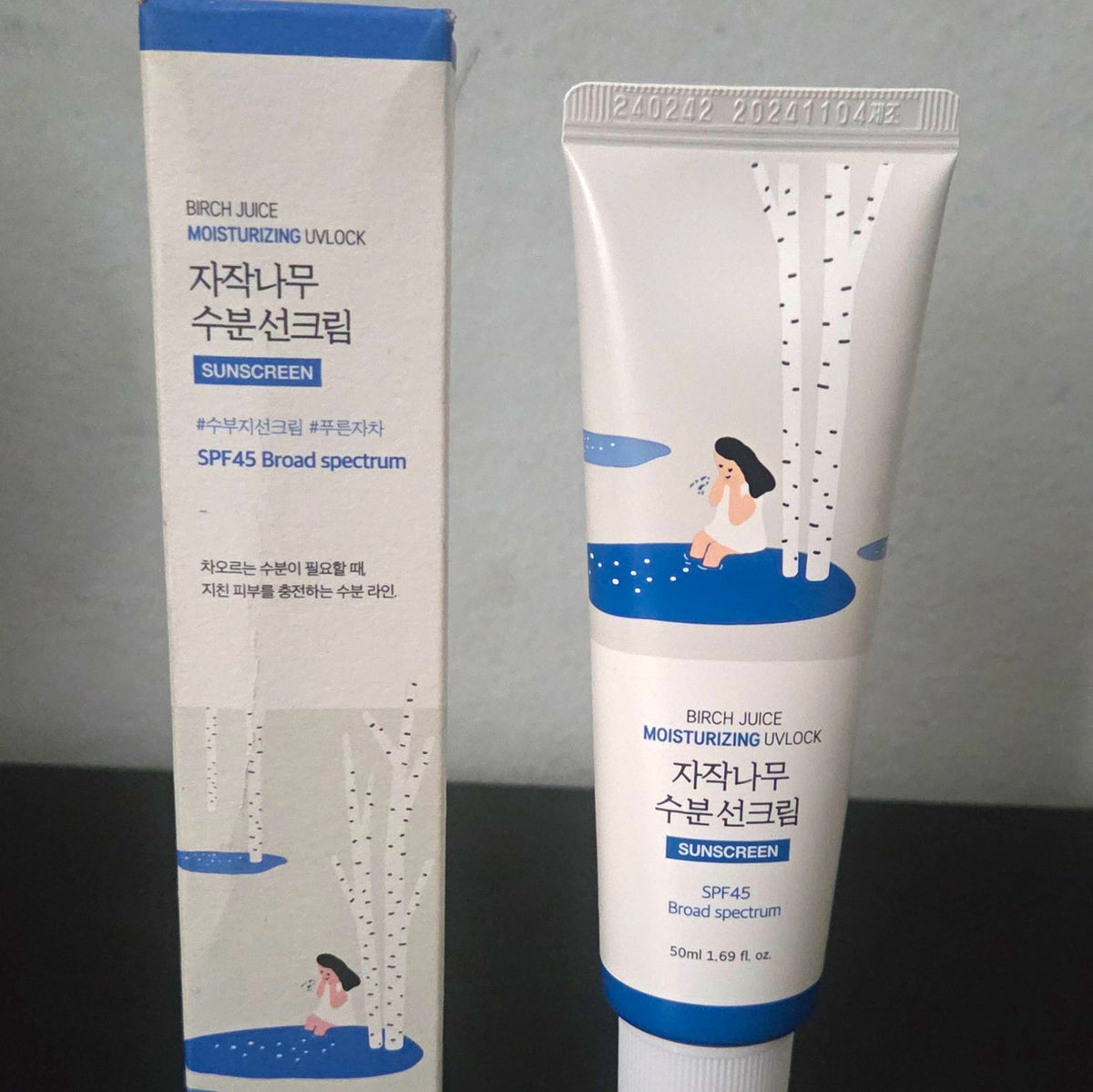 Round Lab Birch Juice Moisturizing UV Lock SPF 45 Face Sunscreen 50ml Broad Spectrum