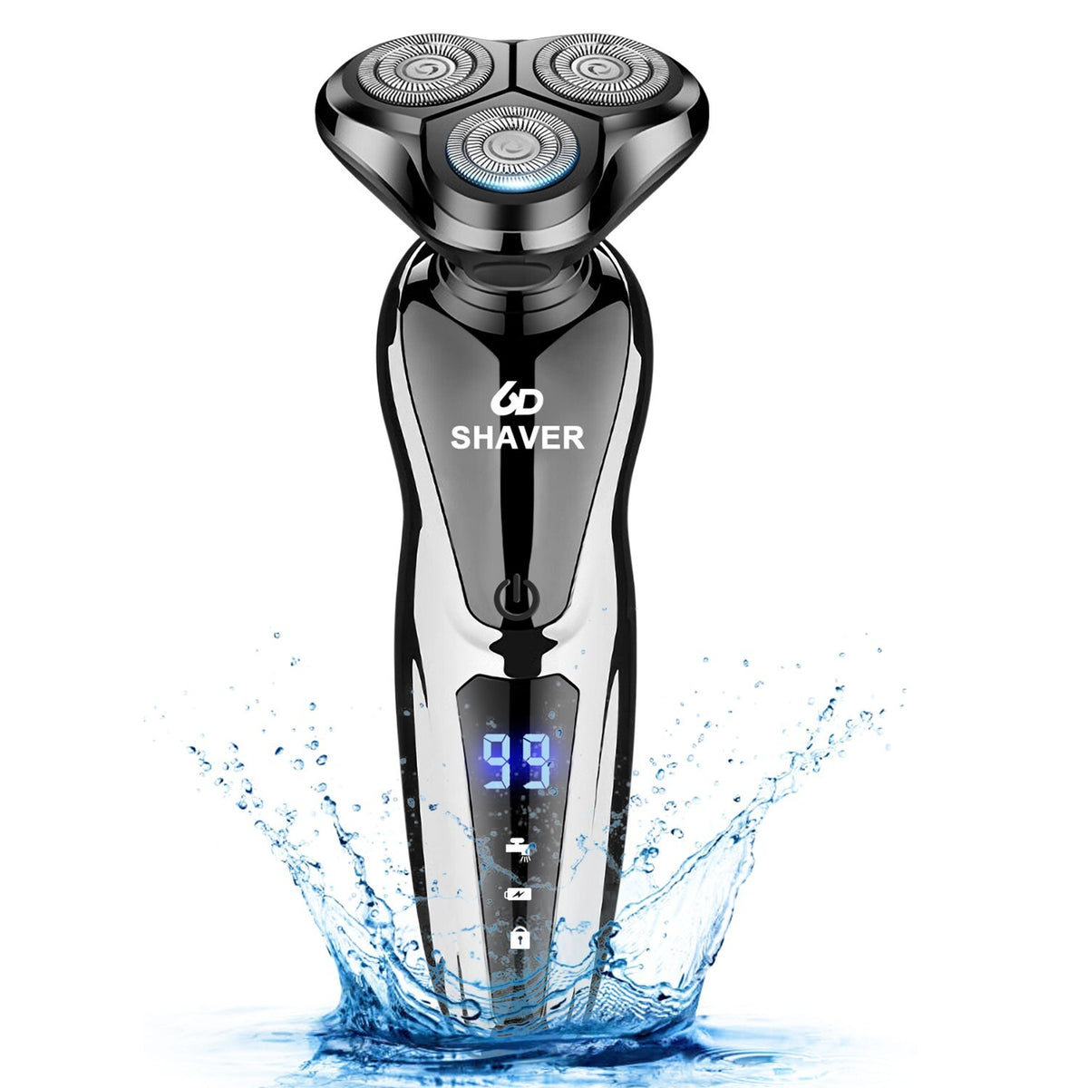 Men's Waterproof Electric Shaver Trimmer with USB Charging & Long Battery Life