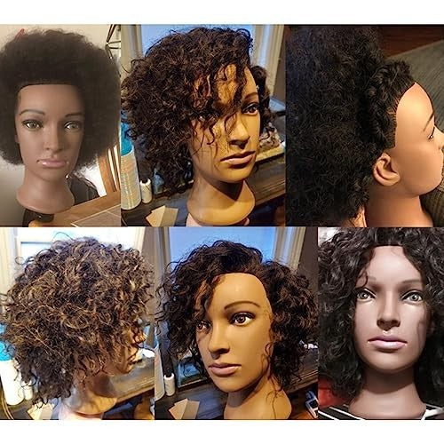 Mannequin Head with 100% Human Hair - 10 Inch Black Styling Practice Head