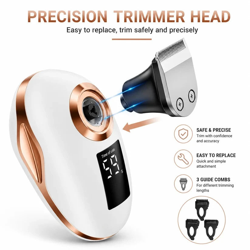 Women’s 2-in-1 Rechargeable Wet Dry Electric Razor with Precision Trimmer