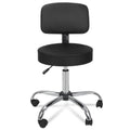 Adjustable Hydraulic Salon Stool with Back Support and Rolling Wheels