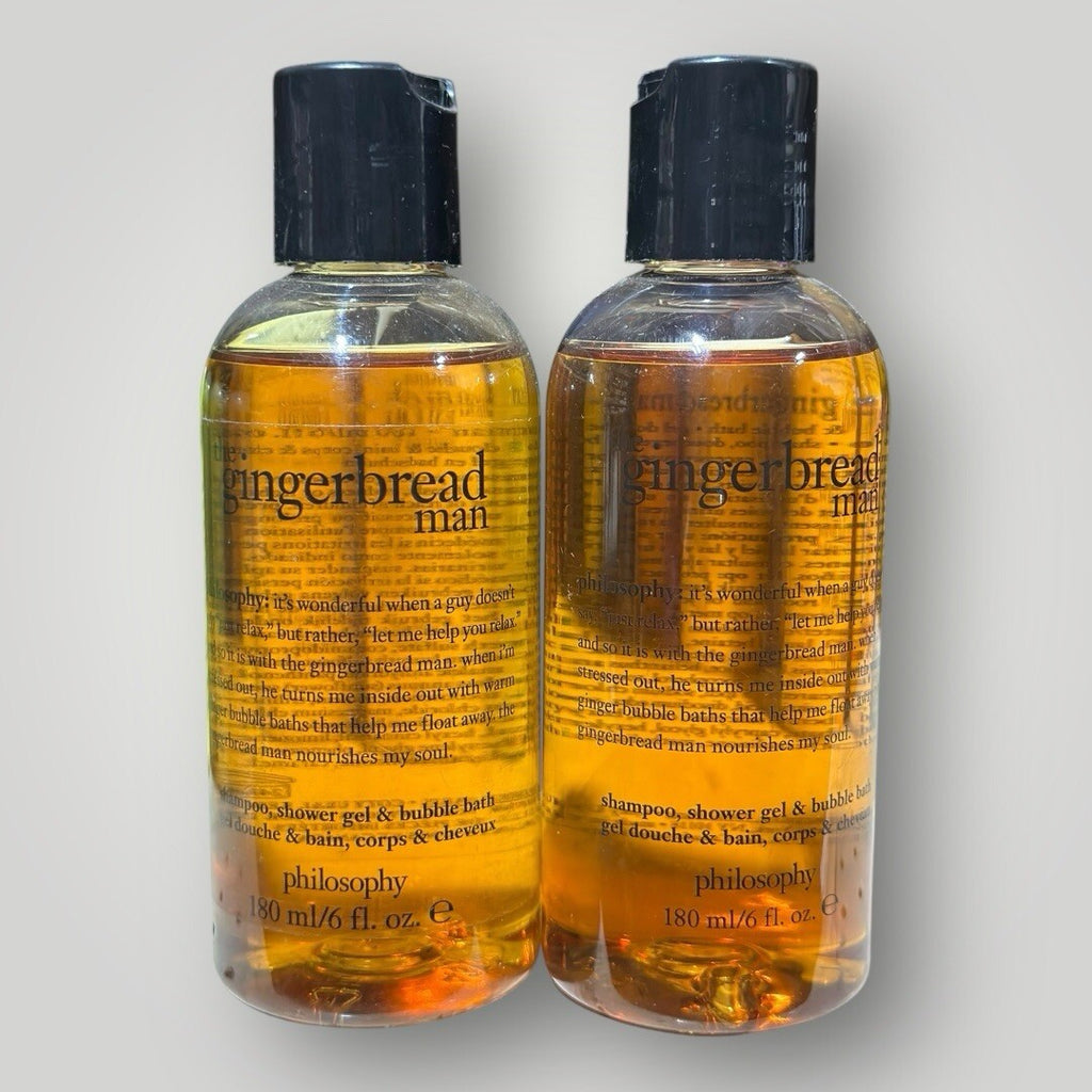 Philosophy Gingerbread Man Shampoo Shower Gel & Bubble Bath 6 Oz - Set of 2