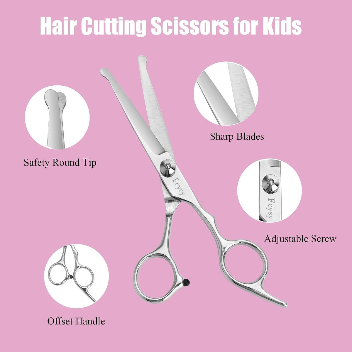 Kids Haircutting Kit with Stainless Steel Scissors & Accessories for Home Use