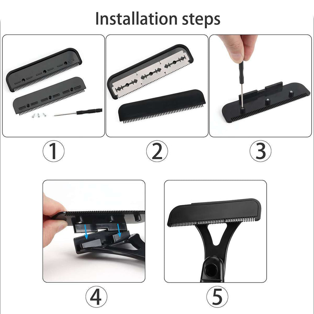 Back Hair Removal Shaver with Long Handle, 3-Blade Body Groomer Set