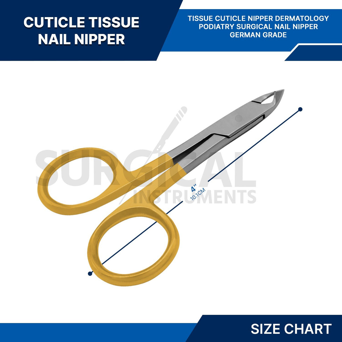 4-Inch Nail Cuticle Scissors Tissue Nipper Manicure Pedicure German Grade