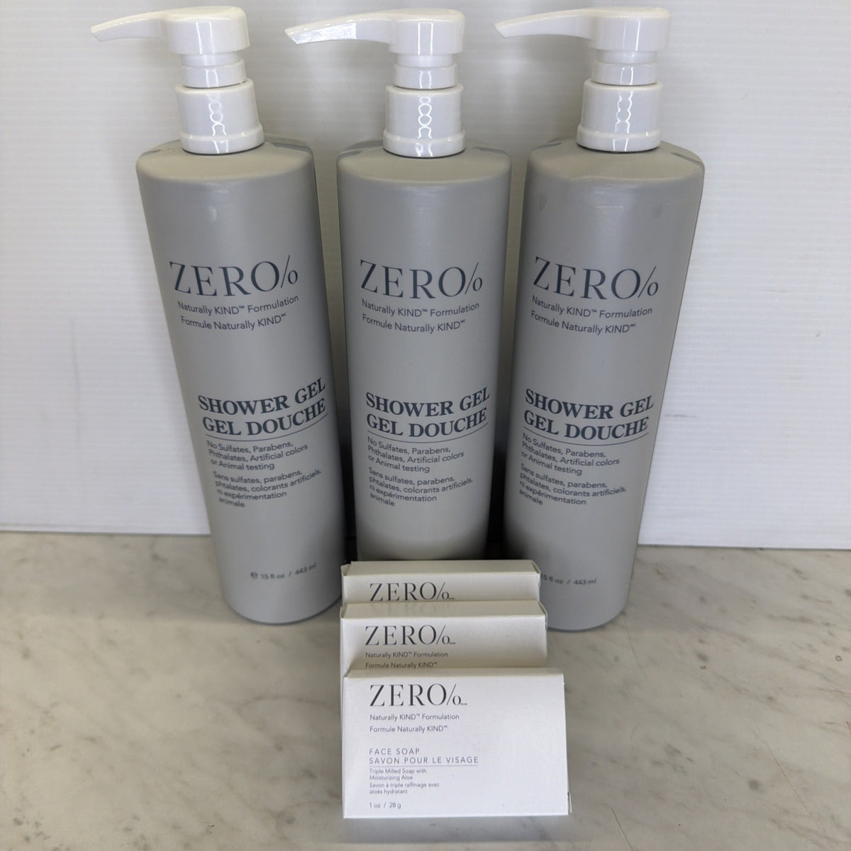 Gilchrist & Soames Zero% Shower Gel - 3 Bottles Hilton Hotels, 15oz Each, Free Shipping & Soap Samples