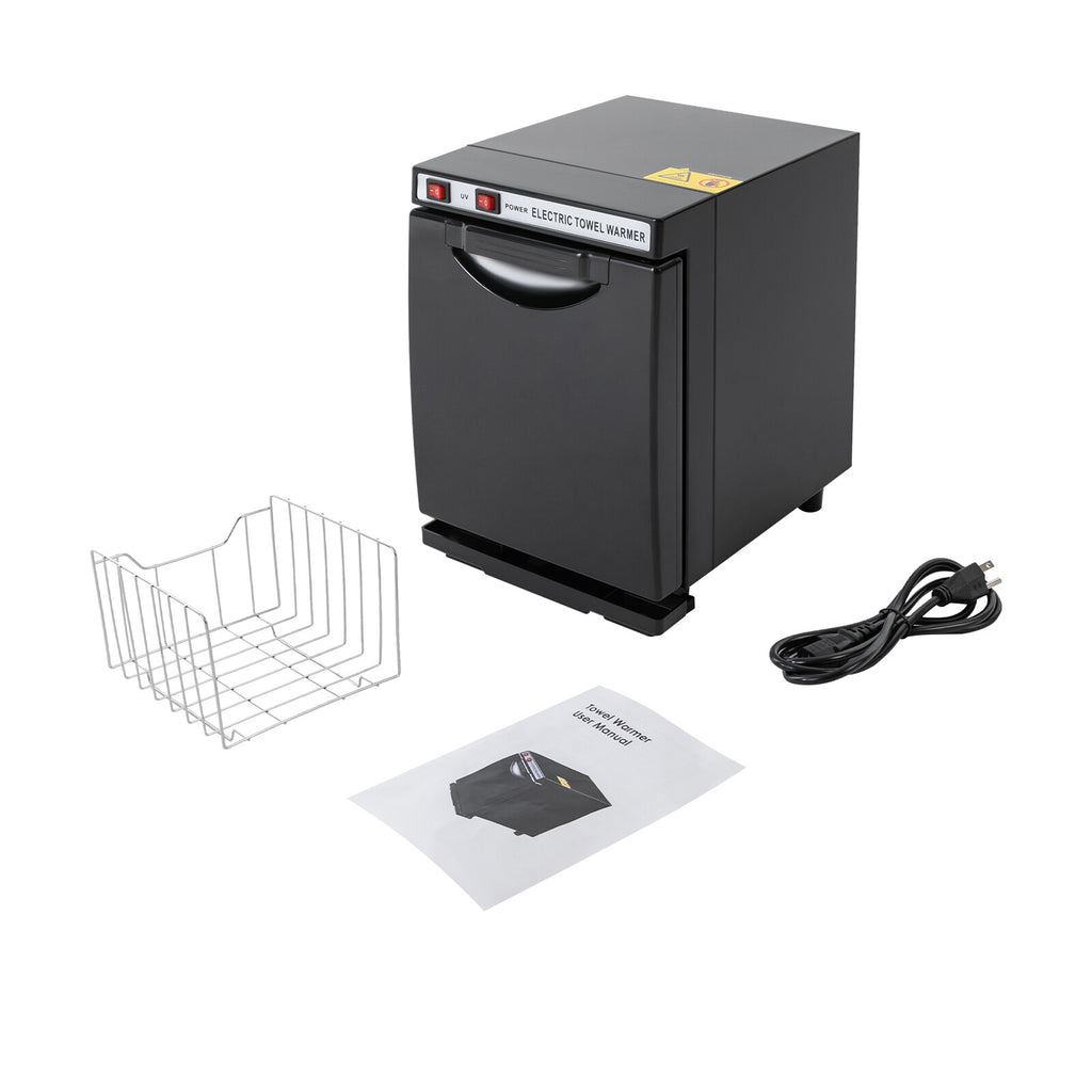 Electric Towel Warmer & UV Sterilizer Cabinet for Bathrooms - Black