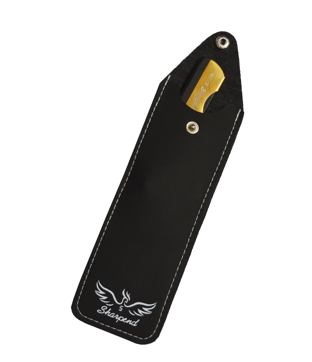 Professional Straight Razor Shaving Kit with 10 Blades & Leather Pouch