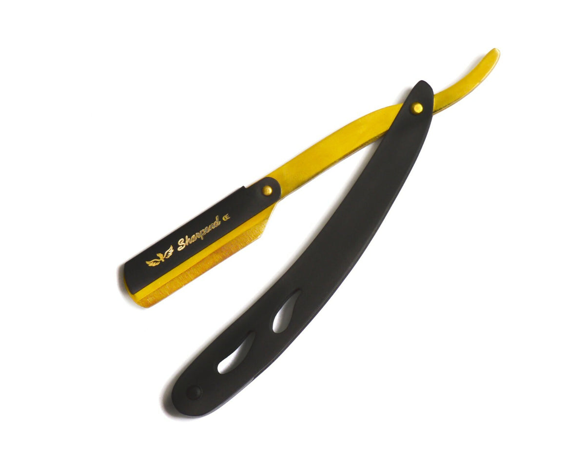 Gold 5.5 Inch Barber Hair Cutting & Thinning Scissors Set with Free Razor & Tweezer