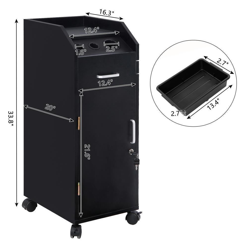 Salon Trolley Cart with 4 Drawers and Wheels - Hair Stylist Rolling Storage