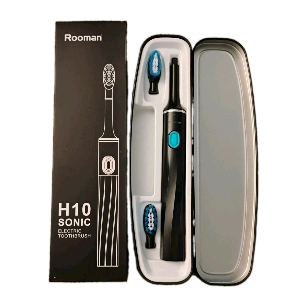 Electric Toothbrush with Travel Case & 2 Replacement Heads - Sonic & Compact