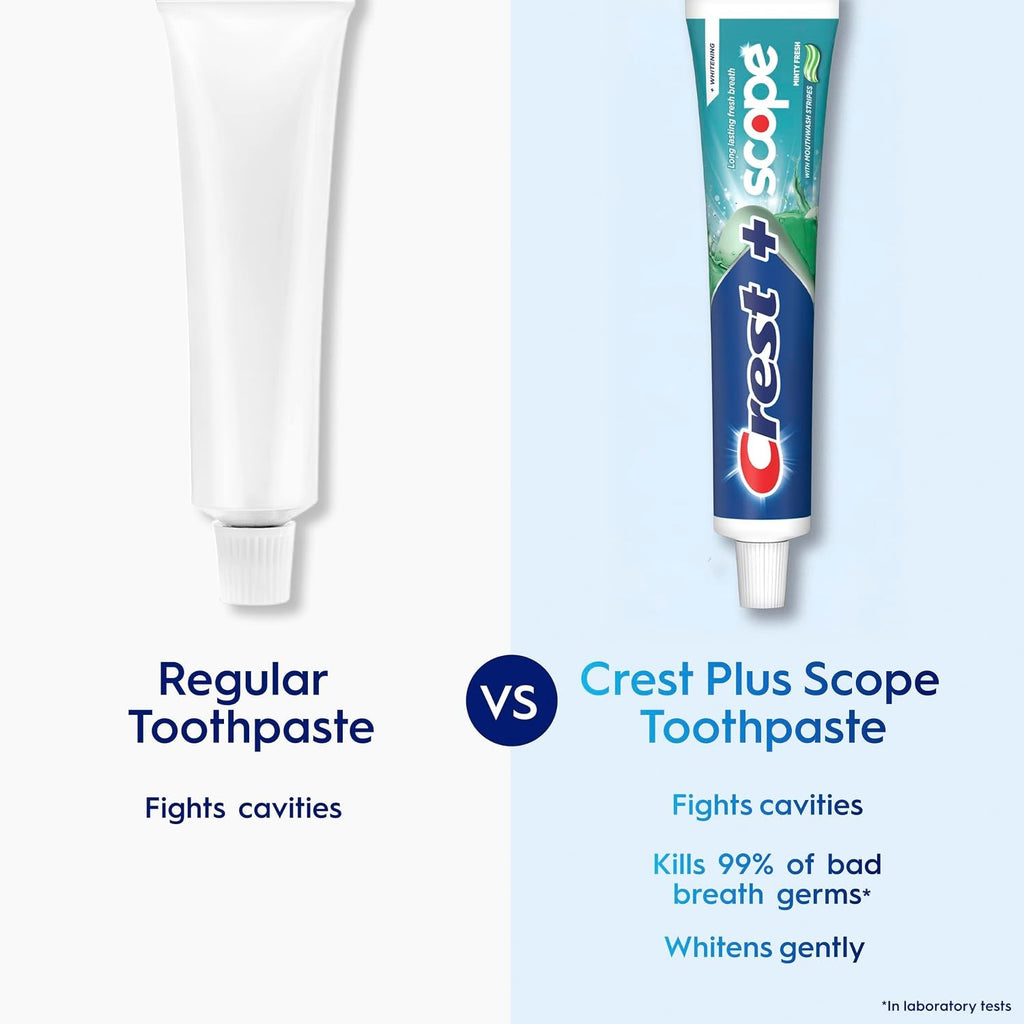 Crest + Scope Whitening Toothpaste Pack of 3 - Fluoride Anticavity Mint