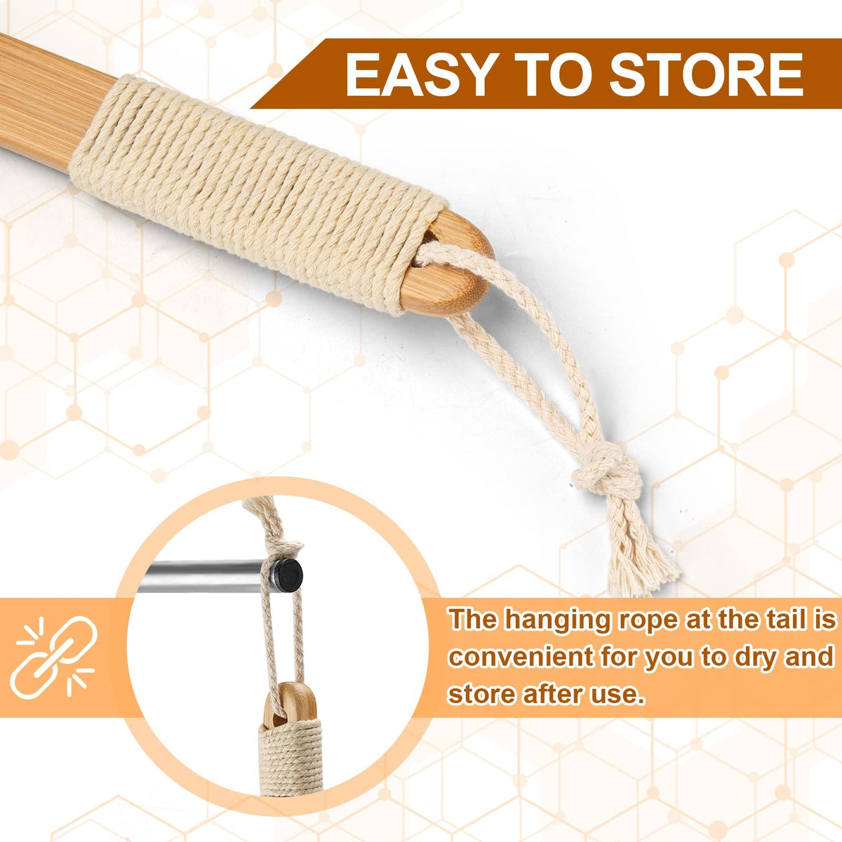 Wood Curved Bath Brush with Long Handle for Back Exfoliation