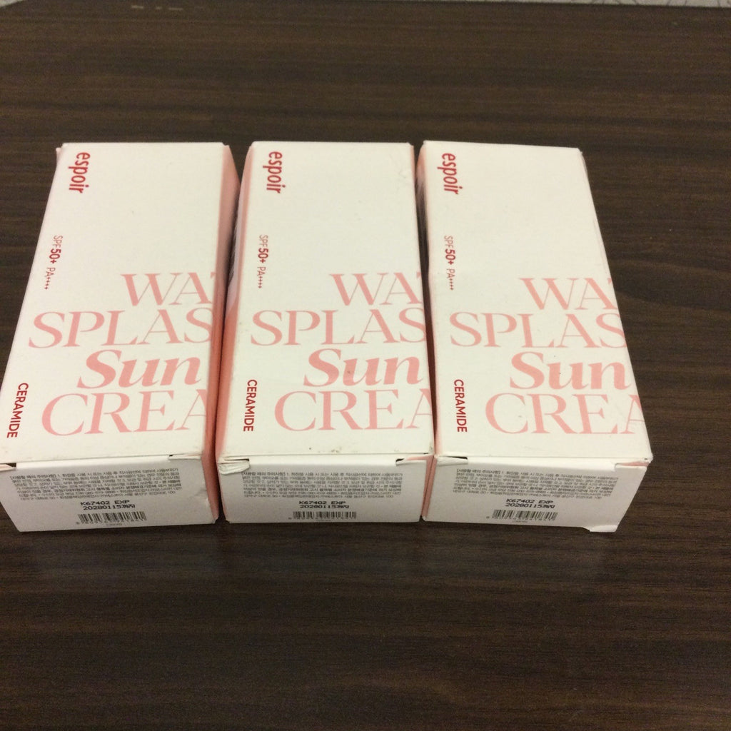 Espoir Water Splash Ceramide Sun Cream SPF50+ PA++++ - 60ml, Pack of 3
