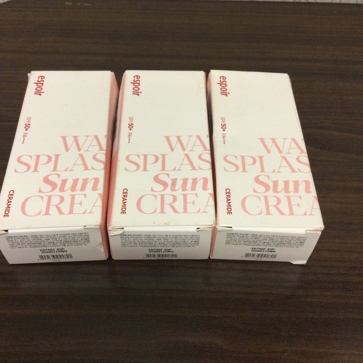 Espoir Water Splash Ceramide Sun Cream SPF50+ PA++++ - 60ml, Pack of 3