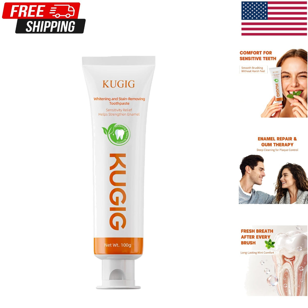 Sensitive Teeth Toothpaste with Enamel & Gum Support, Natural Fluoride-Free Formula