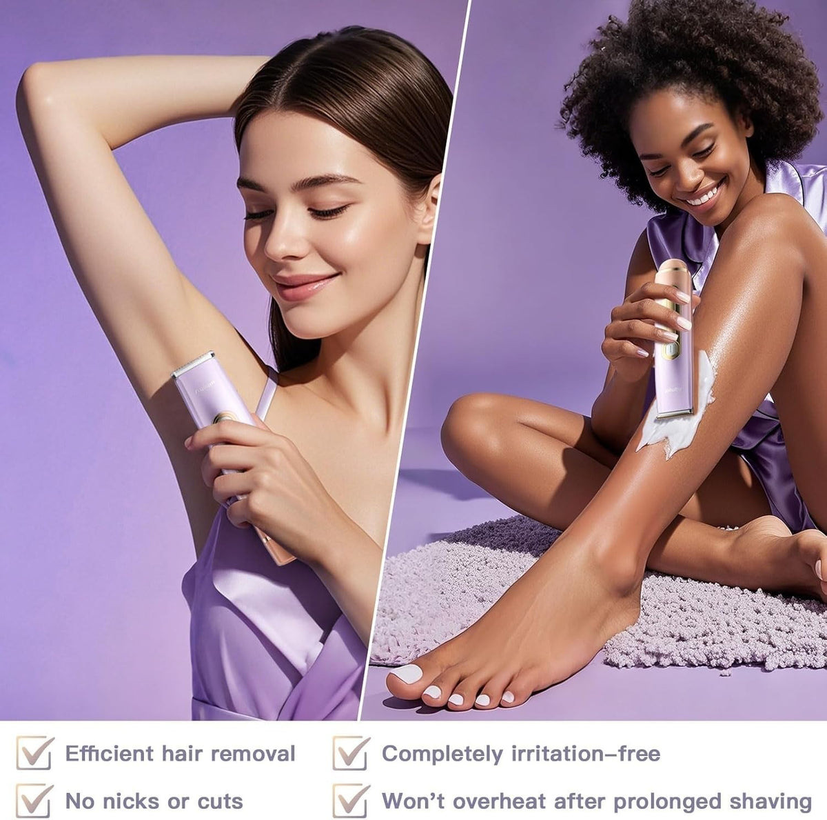 2-in-1 Rechargeable Bikini Shaver for Women Painless Electric Razor