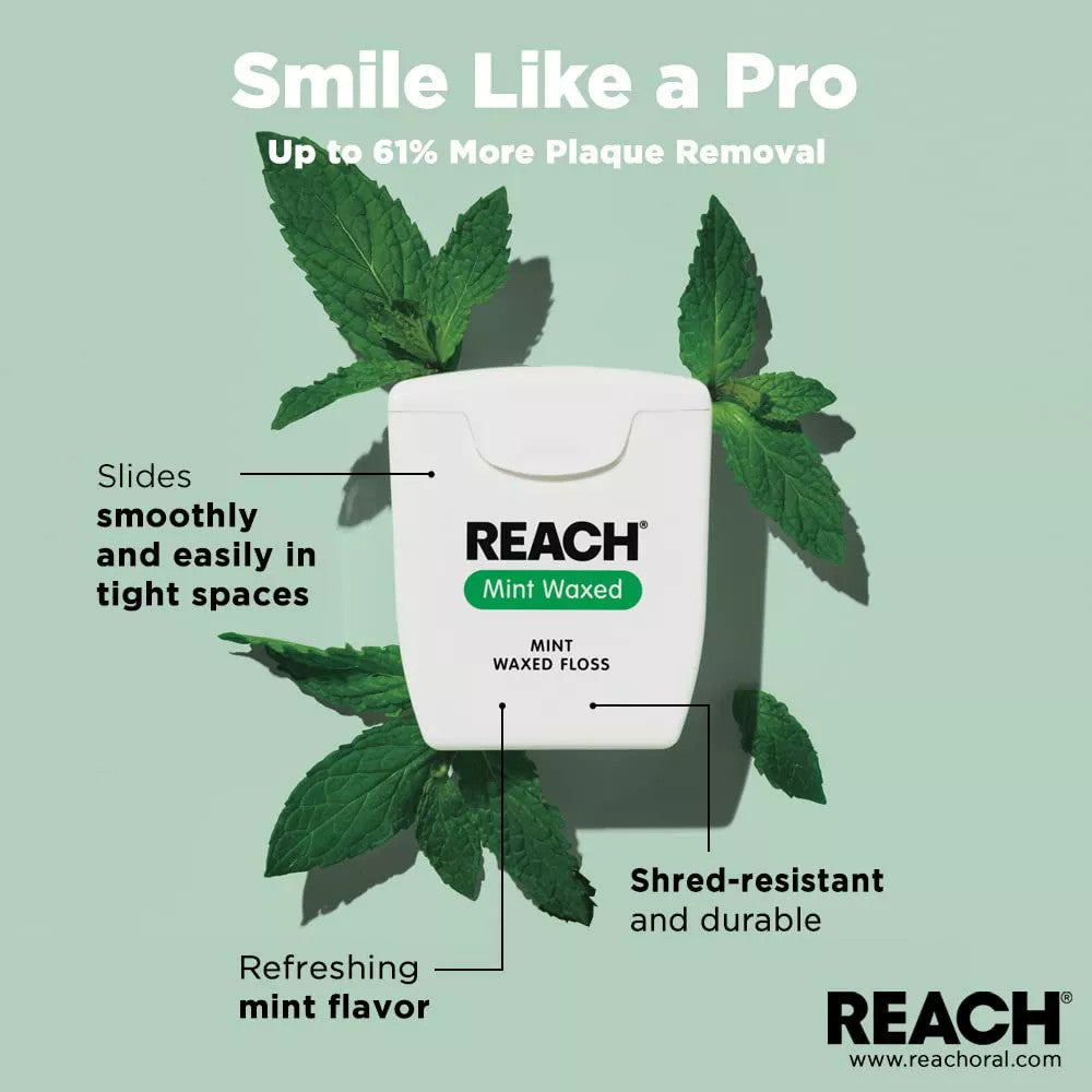 Waxed Dental Floss with Mint Flavor - 200 Yards, Plaque and Food Particles Remover, Shred-Resistant, Comfortable for Oral Hygiene