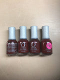 Set of 4 Crimson Nail Lacquer Polish - 0.6oz, Long-Lasting Color