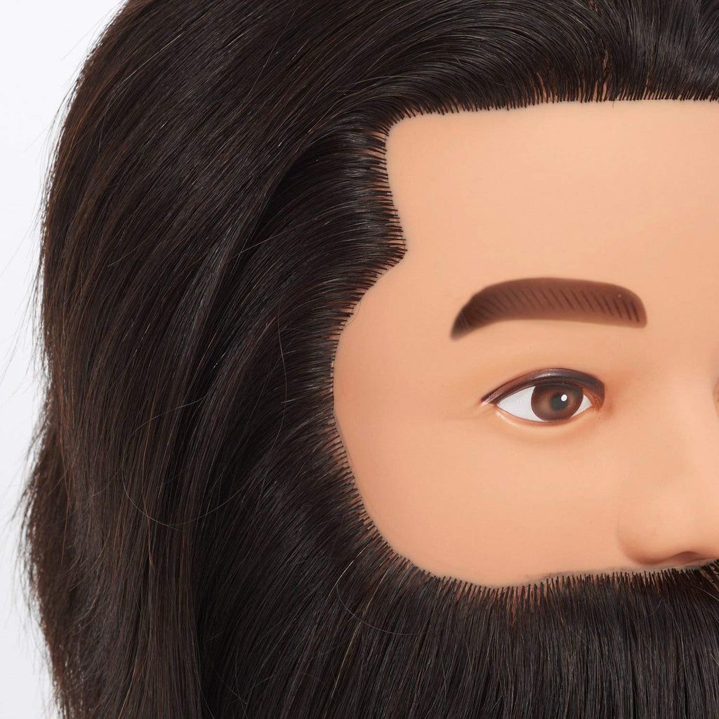 Male Mannequin Head with Human Hair for Hairdressing & Styling Practice
