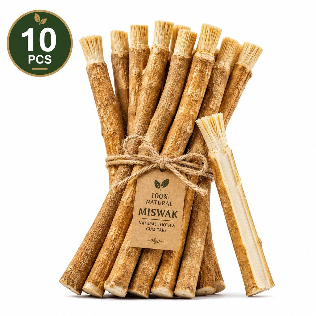 Natural Miswak Toothbrush Sticks 12 Pack for Oral Hygiene & Whitening