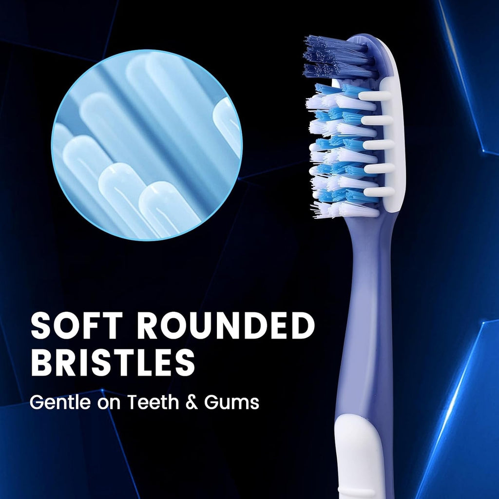 Soft Ergonomic Toothbrushes Pack of 6 for Sensitive Gums & Teeth