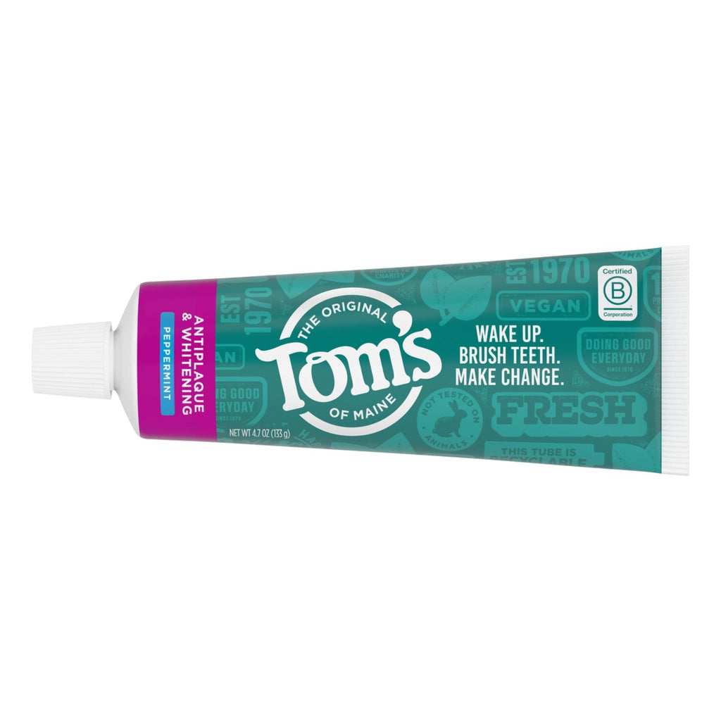 Fluoride-Free Antiplaque & Whitening Toothpaste with Peppermint - 4 Pack
