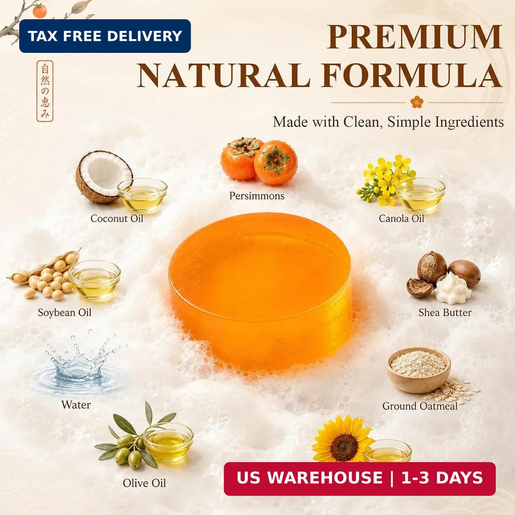 Persimmon Body Soap for Odor Control & Sensitive Skin - 3 Pack