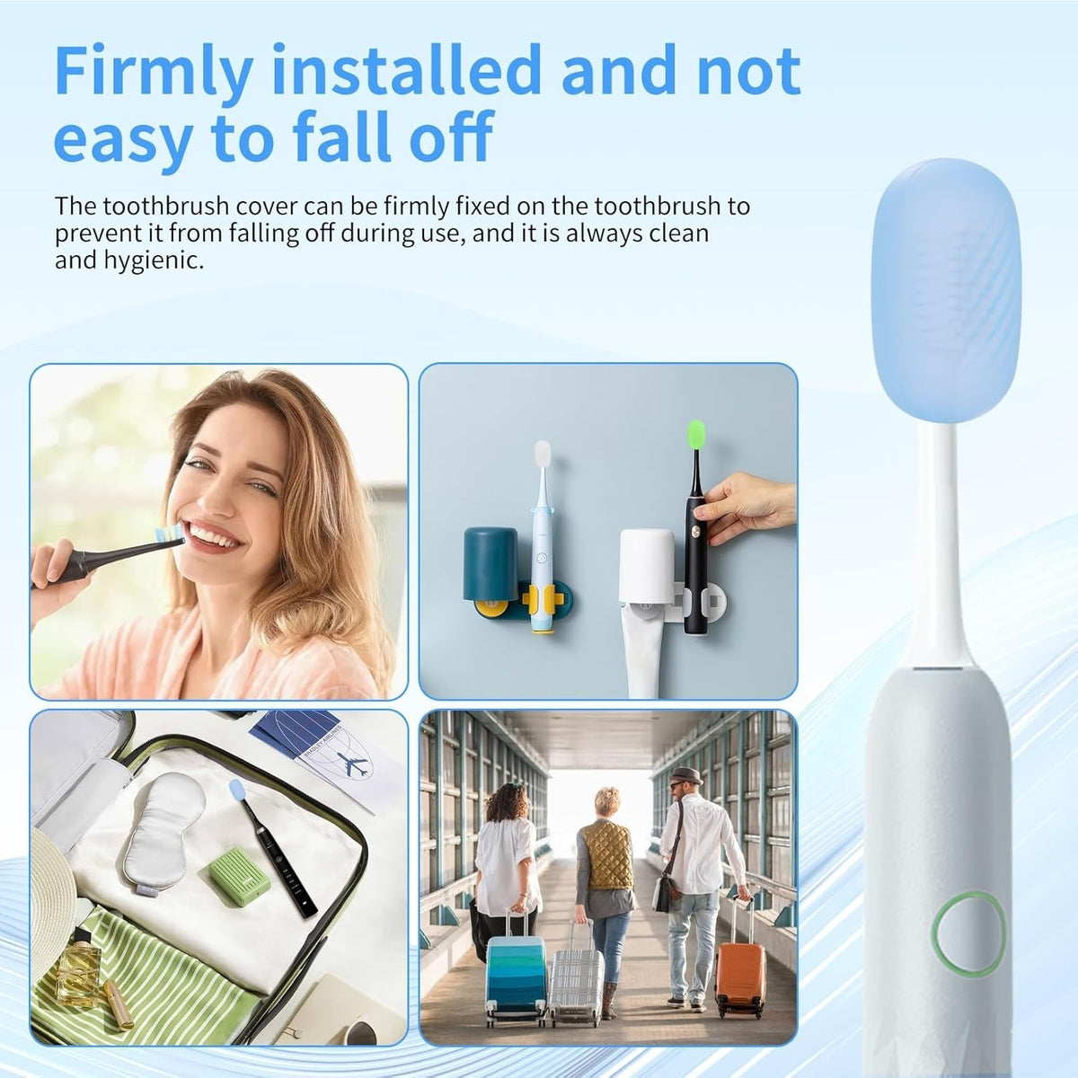 Silicone Toothbrush Covers - Secure Fit for Manual & Electric Brushes